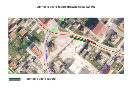 Območje delne zapore državne ceste
