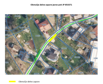 Območje delne zapore v Gornjih Lepovčah